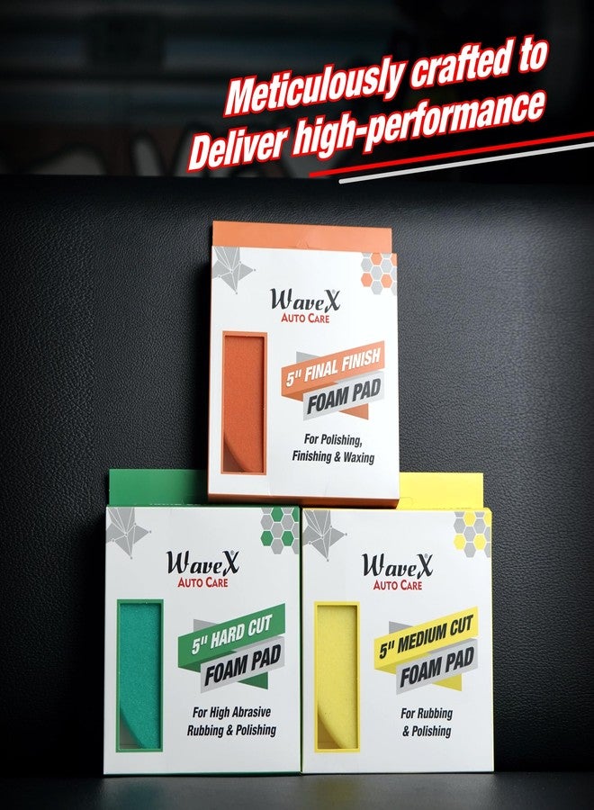 ويفيكس وسادة تلميع السيارات من ويفكس، مقاس 5 بوصات، مصنوعة من إسفنج صلب | تصميم منخفض الارتفاع 20 مم لأداء فائق | إسفنج عالي الكثافة لتلميع قوي | متوافقة مع آلات التلميع الدوارة وآلات التلميع ذات المدارات | قابلة للغسل وإعادة الاستخدام - Image 2